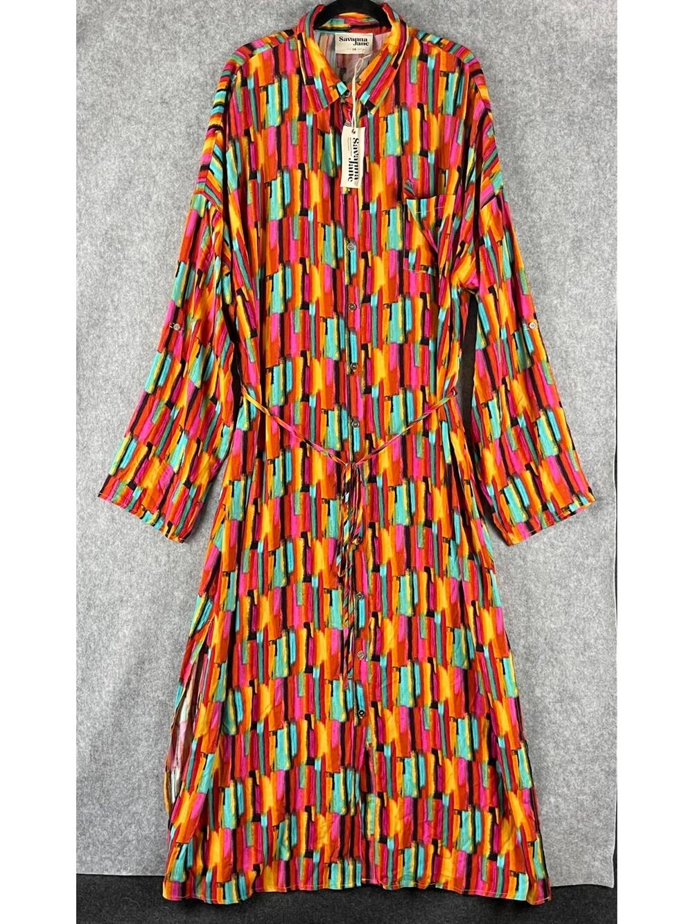 Savanna Jane Maxi Dress Women 2X Embroidered Tribal Southwest Boho Festival NEW